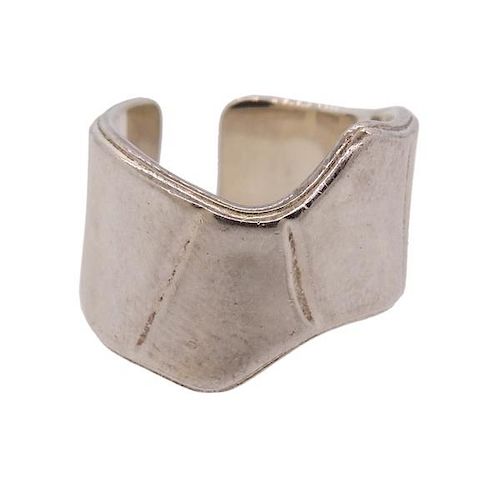 Hermes Sterling Silver Cuff Ring 