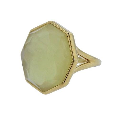 New Ippolita Rock Candy Citrine Mother of Pearl 18k Gold Ring