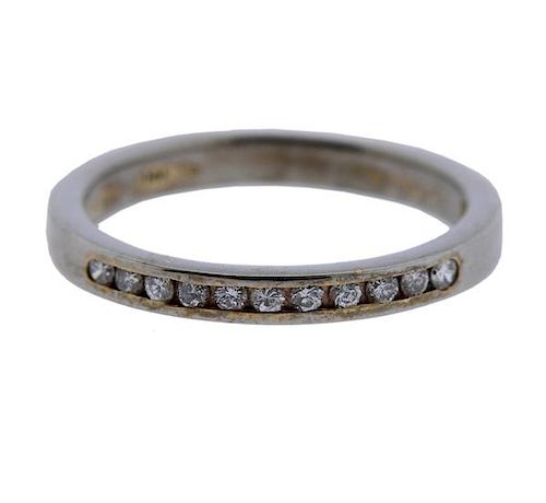 14K Gold Diamond Half Band Wedding Ring 