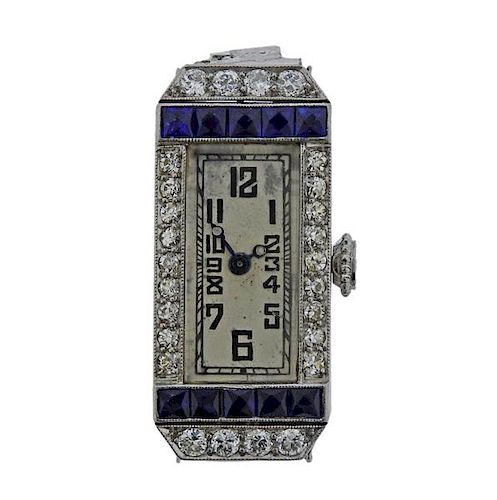 Art Deco Meylan Platinum Diamond Watch