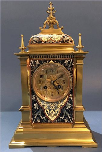 CHAMPLEVE FRENCH CLOCK, WORKING CONDITION