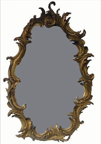 19THC. FRENCH GILDED MIRROR W/ BEVELED GLASS