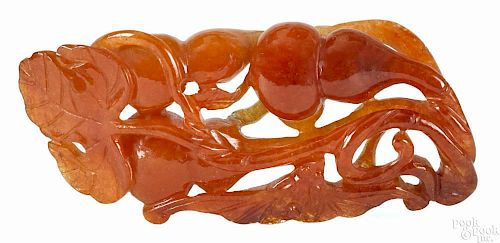 Chinese carved agate pendant, 2 1/2'' h.