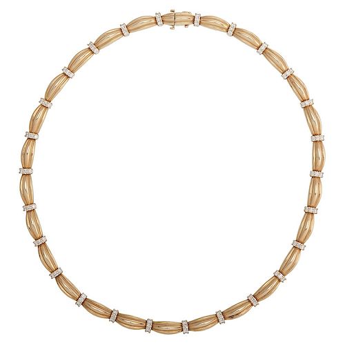 Tiffany & Co. 18 Karat Yellow Gold and Diamond Necklace