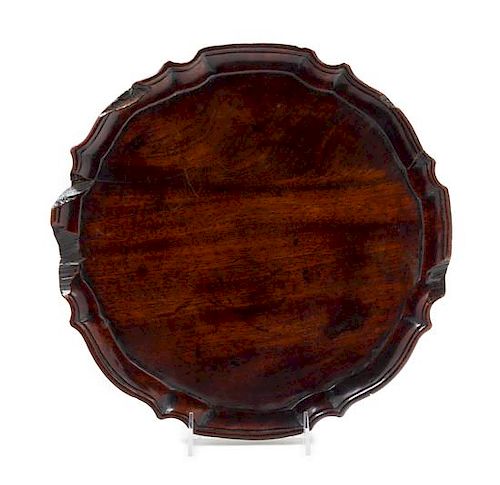 * A Chinese Hardwood Floriform Tray Diameter 12 3/4 inches.
