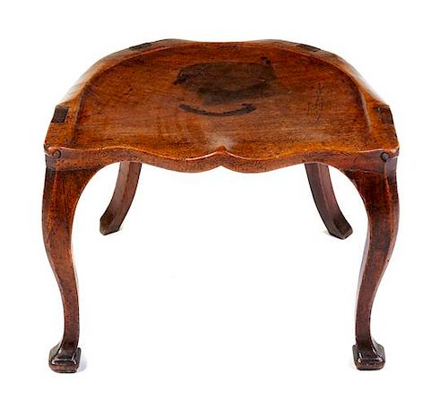 * A George III Provincial Mahogany Stool Height 17 1/2 inches.