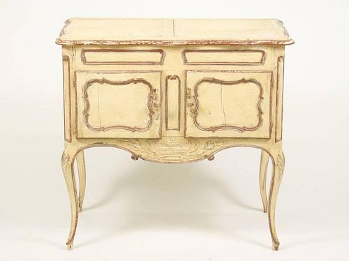 French Louis XV Style Painted Sewing Table