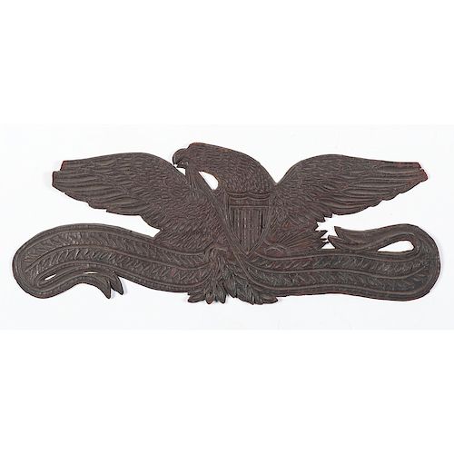 Folk Art Tooled Leather Patriotic Eagle