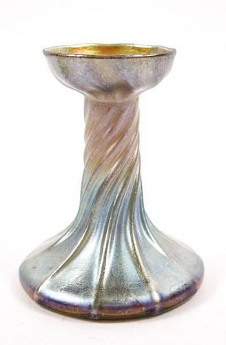 Louis Comfort Tiffany Favrile Glass Candlestick