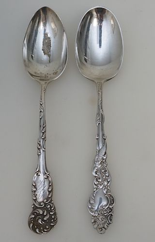 2 SILVER SERVING SPOONS - STERLING & PLATE