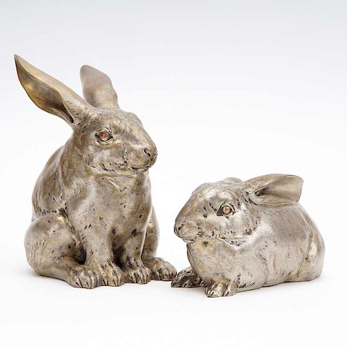 Silvered Bronze Rabbits