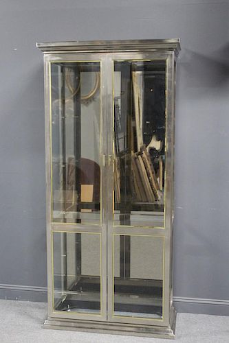 Vintage and Quality Steel and Brass Vitrine.