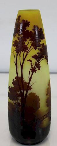 GALLE. Signed cameo Glass Vase