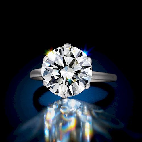 A Platinum 5.79-Carat Diamond Solitaire Ring