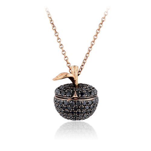 Stephen Webster Black Diamond Poison Apple Locket Pendant Necklace