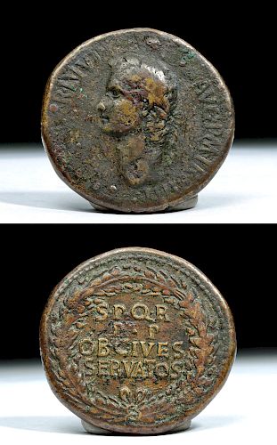 Rare Roman Empire AE Bronze Sestertius - Caligula