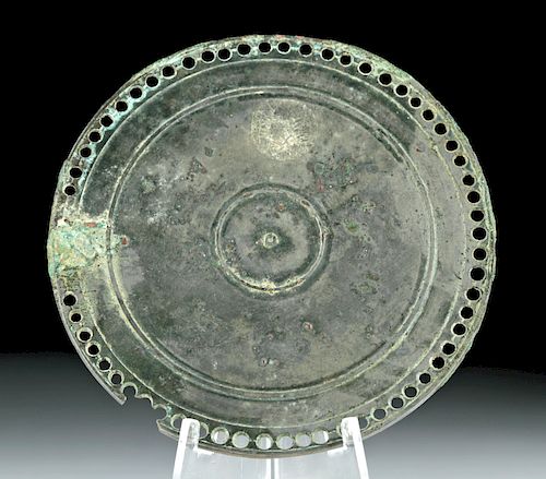 Roman Bronze Mirror w/ Leaded Surface