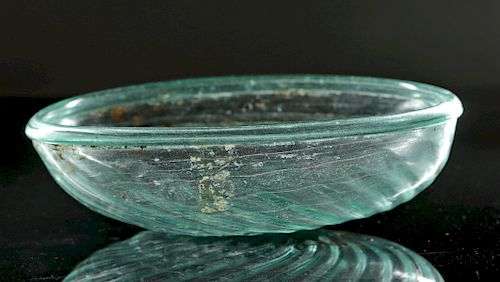 Roman Glass Bowl w/ Spiralized Ribs