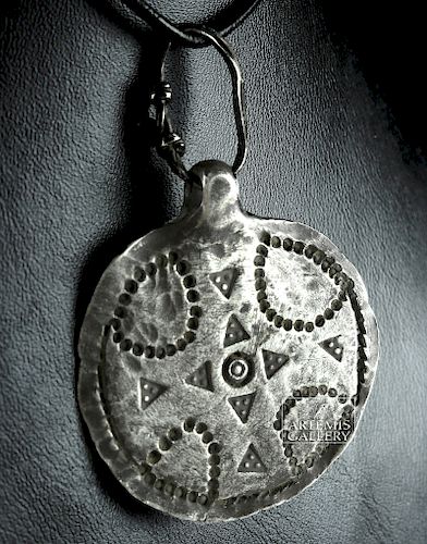 6th C. Scandinavian Pre-Viking Silver Bracteate Pendant