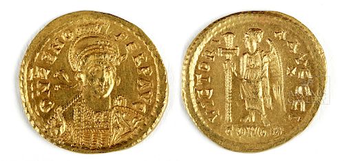 Byzantine Zeno Gold Solidus Coin - 4.5 g