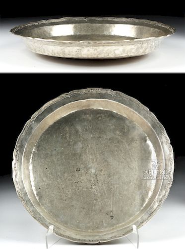 18th C. Mexican Spanish Colonial Silver Tray - 1.08 kg
