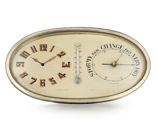 Mappin & Webb of Rome Weather Gauge and Clock