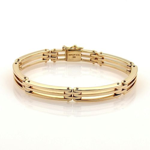 Tiffany & Co. 14k Yellow Gold Gate Link Bracelet