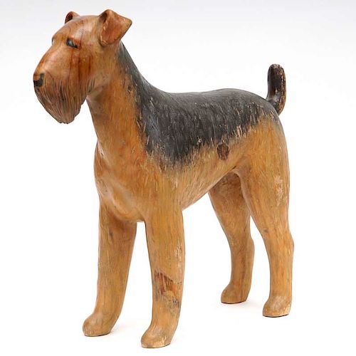 Carved Wood Terrier