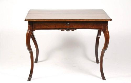 French Provincial Walnut Single Drawer Table