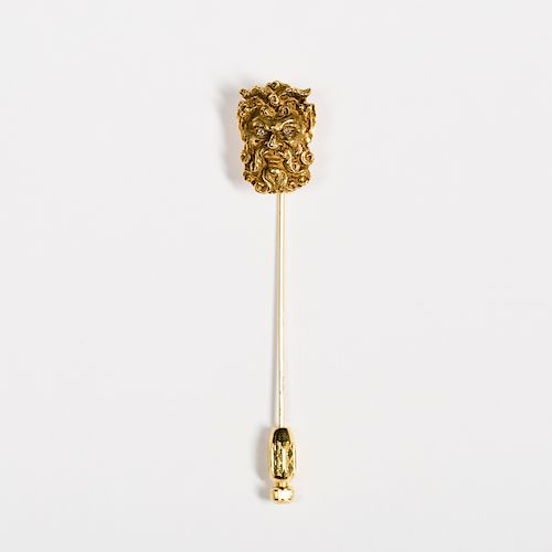 10k Yellow Gold & Diamond Gargoyle Pin