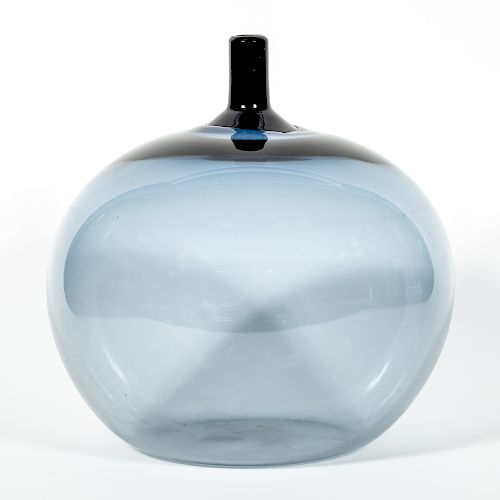 Ingeborg Lundin, Gray Blue Apple Vase, Signed