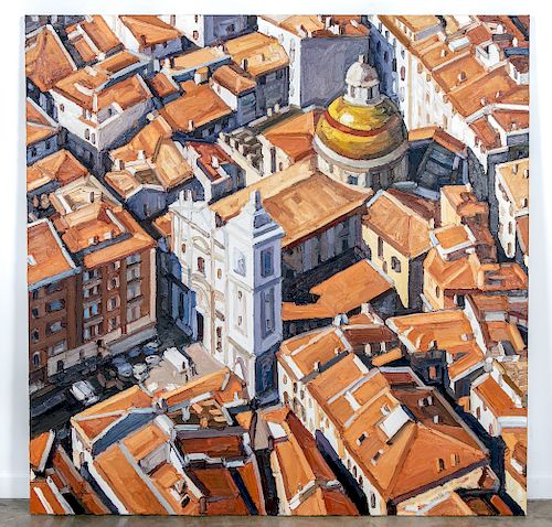 Ralph Fleck, "Rooftops of Nice" - 2001, Oil