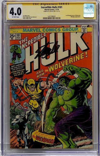 Marvel Comics Incredible Hulk 181 CGC 4.0 Stan Lee