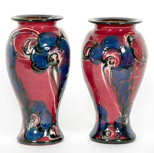 Pair, Horstens Danico Ceramic Floral Motif Vases