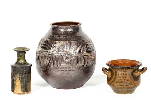 Charles Counts Three Studio Ceramic Vessels