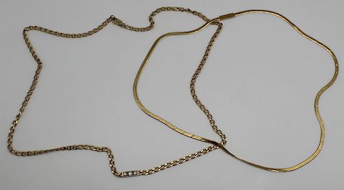 JEWELRY. 14kt Gold Chain Necklace Grouping.