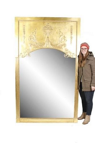 Palatial Custom Neoclassical Style Giltwood Mirror