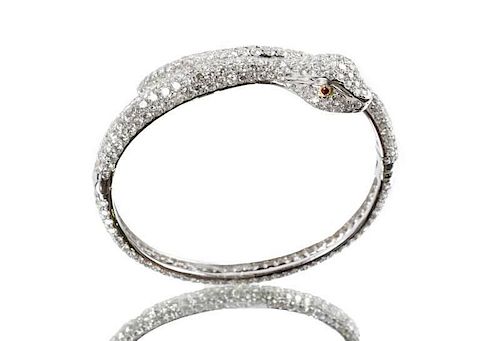 18k Gold & Diamond Snake Bracelet (17.98 Carats)