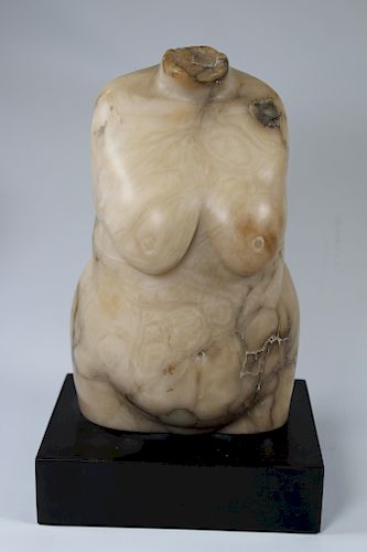 Vintage Carved Marble Female Torso