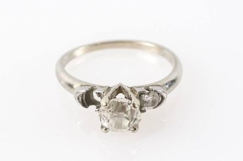 Ladies 14k White Gold & Diamond Ring