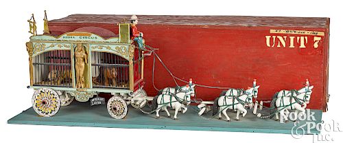 Folk art horse drawn circus cage wagon