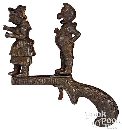 Ives cast iron animated Punch and Judy cap gun