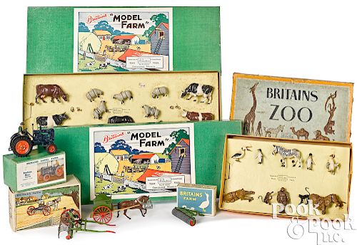 Collection of Britains farm toys in original boxes