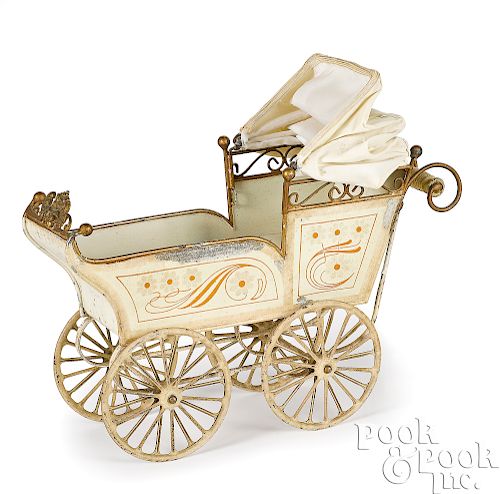 Marklin painted tin doll carriage