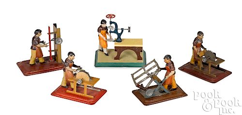 Five Arnold workmen steam toy accessories