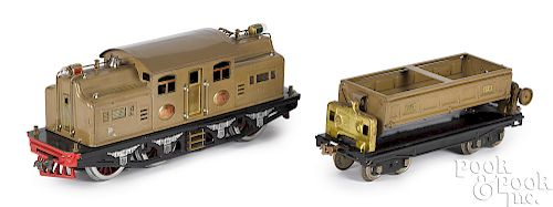 Lionel train locomotive and dump car
