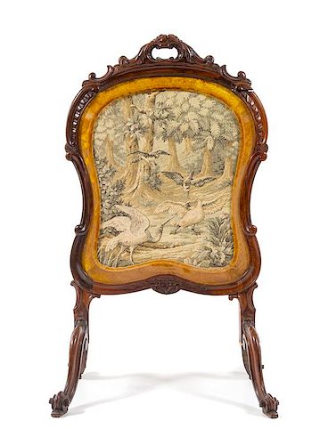 A Louis XV Style Rosewood Fire Screen Height 43 1/2 inches.