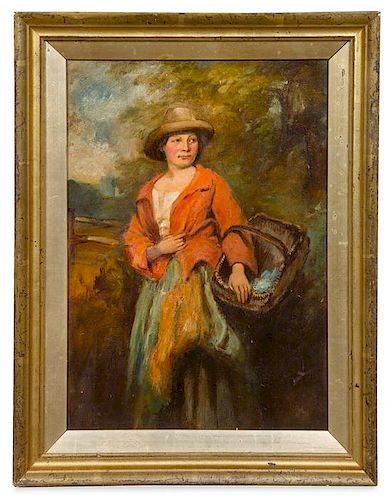 Continental School, (19th Century), Woman with a Basket