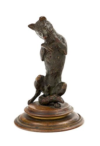 A Continental Bronze Fox Figure Height 6 1/2 inches.