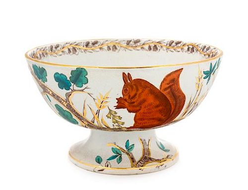 An English Transfer-Decorated Bowl Height 4 7/8 x diameter 8 1/2 inches.